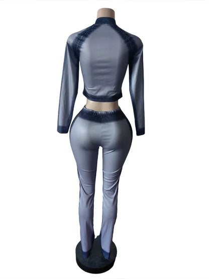 Joskaa Zip Up Long Sleeve Two Piece Set - two piece set image 4