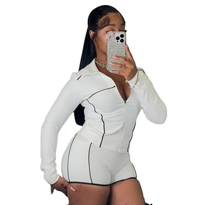 Joskaa Zip Up Long Sleeve Crop Two Piece Set - two piece set image 5
