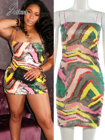 Women's Sequin Sleeveless Bodycon Mini Dress - Women's Fashion Wholesale - Front View