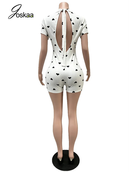 Women's Knit Backless Short Sleeve Romper Redberry – Detail View