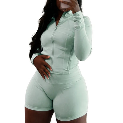 Joskaa Zip Up Long Sleeve Two Piece Set - two piece set image 10