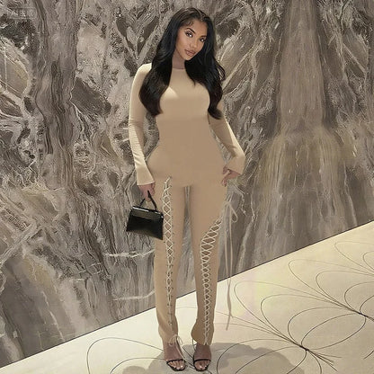 Women's Cutout Long Sleeve Bodycon Romper