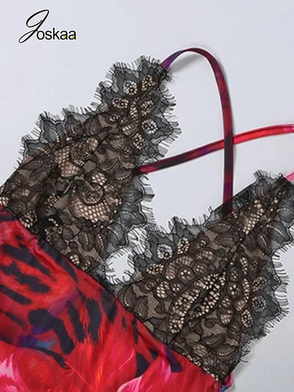 Women's Floral Print Lace Backless V-neck Maxi Dress - Detail View 5