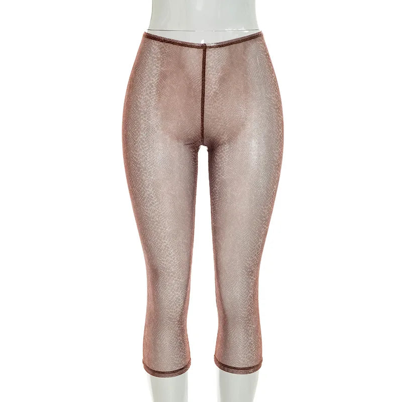 Women's Mesh Bodycon Pants Low Waist Sheer - Additional View 9