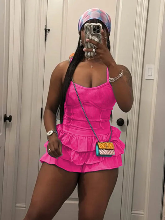 Women's Solid Washed Camisole Two Piece Set – Women's Fashion Wholesale – Front View