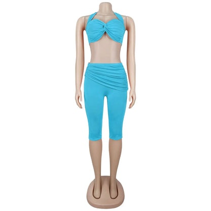 Women's Halter Two Piece Set Criss Cross - Detail View 9