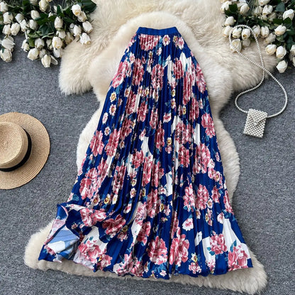 Women's Floral Print High Waist Maxi Dress - Additional View 11