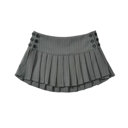 Women's Stripe Mini Pleated Striped Skirt