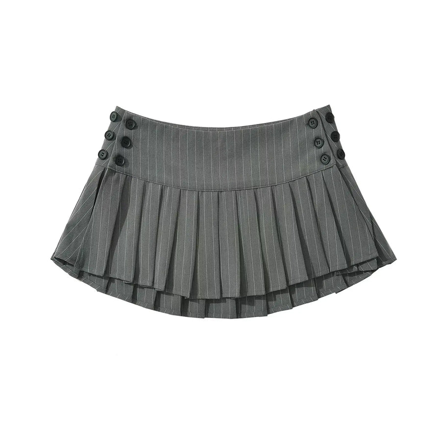 Women's Stripe Mini Pleated Striped Skirt