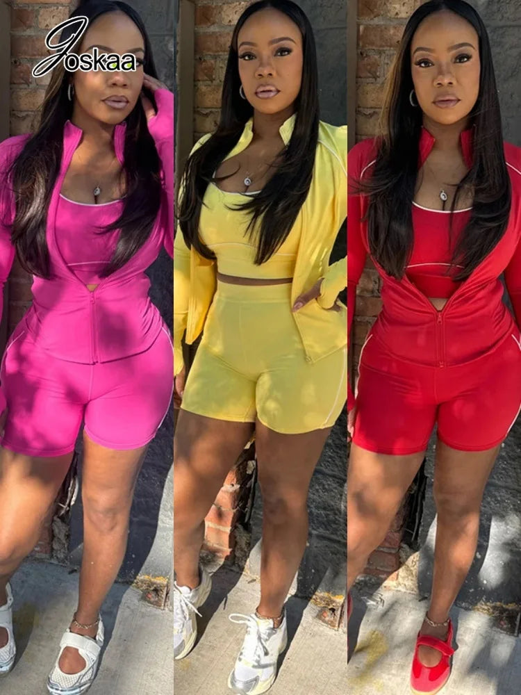 Women's Long Sleeve High Waist Two Piece Set - Women's Fashion Wholesale - Front View