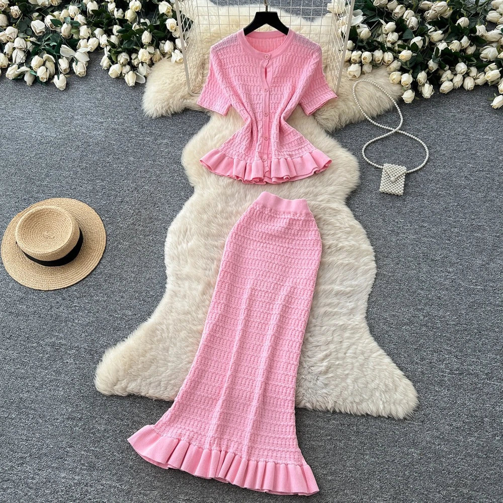 Women's Ribbed Knit High Waist Two Piece Set - Additional View 7