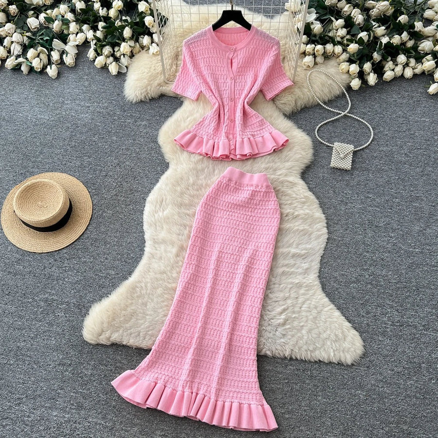 Women's Ribbed Knit High Waist Two Piece Set - Additional View 7