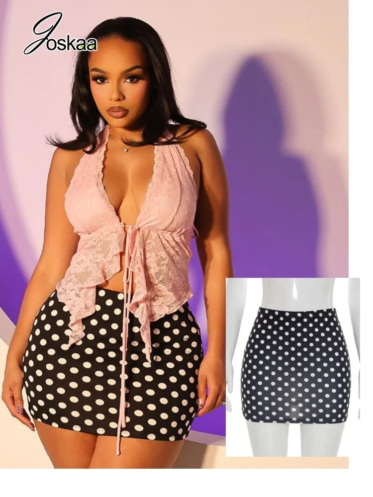 Wholesale Women's Polka Dot Bodycon Mini Skirt – Women's Fashion Wholesale – Front View