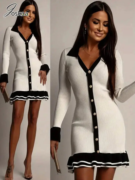 Wholesale Women's Knit Long Sleeve Ribbed Dress Apricot – Front View