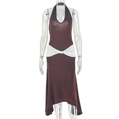 Women's V-neck Halter One Shoulder Bodycon Dress - Additional View 7