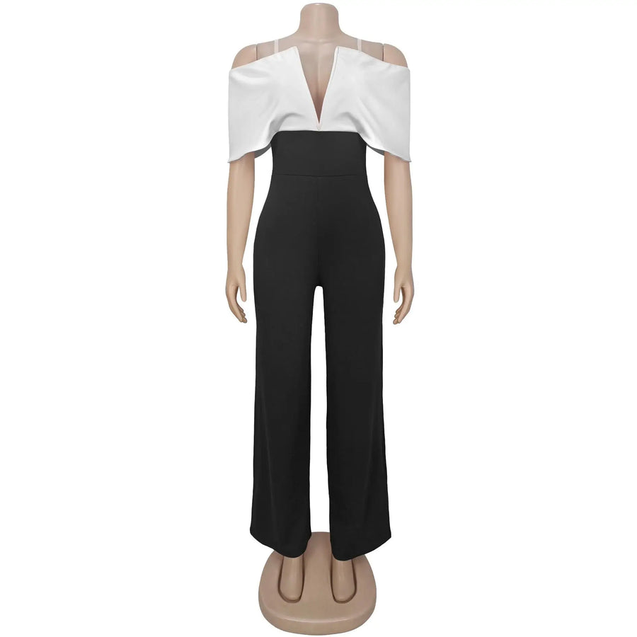 Women's Backless Strapless Flare Wide Leg Romper