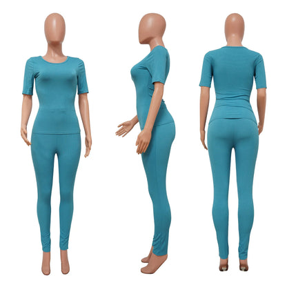 Women's Ribbed Knit Bodycon High Waist Two Piece Set - Additional View 10