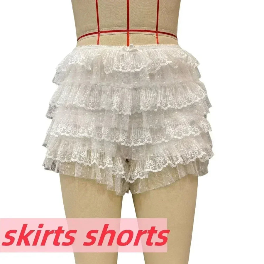 Women's Lace Mini Embroidery Strap Tank Two Piece Set