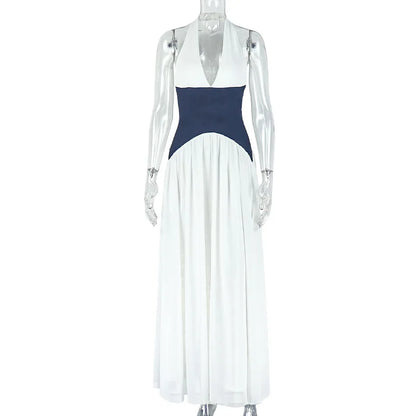 Women's Backless Halter Bodycon Maxi Dress
