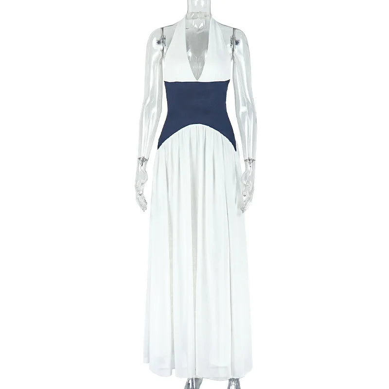 Women's Backless Halter Bodycon Maxi Dress