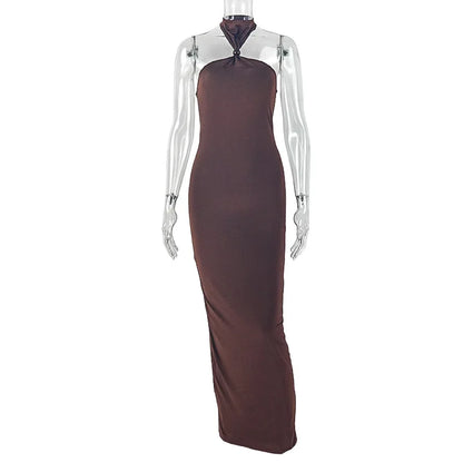 Joskaa Backless Halter Sleeveless Bodycon Maxi Dress - maxi dress image 6