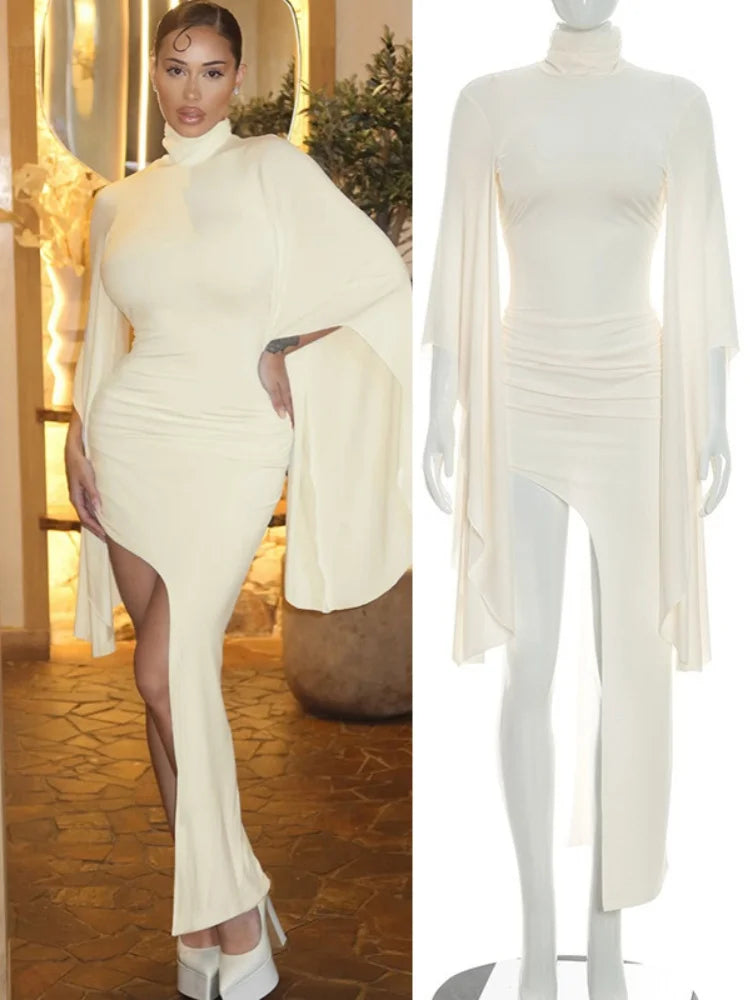 Women's Ruched Backless One Shoulder Wide Leg Bodycon Dress - Additional View 8