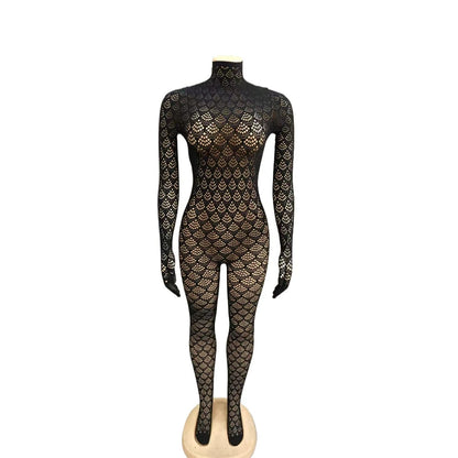 Women's Mesh Transparent Body Rompers Romper 193 – Back View