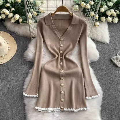 Joskaa Ribbed Knit Long Sleeve Bodycon Mini Dress - mini dress image 6