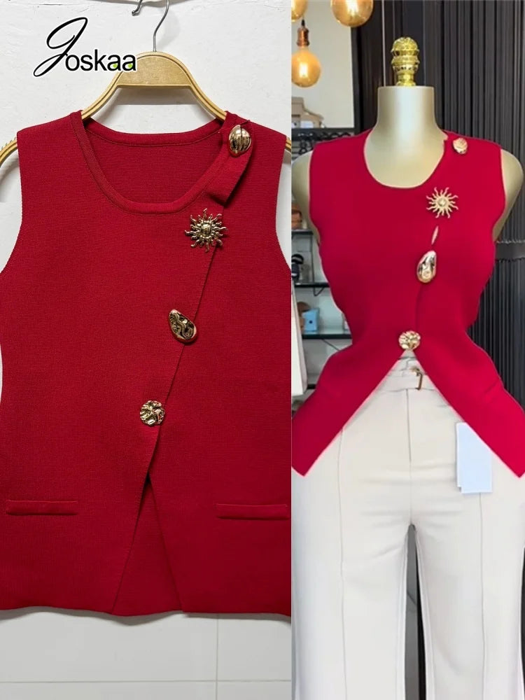 Women's Knit Sleeveless Bodycon Ribbed Jacket – Women's Fashion Wholesale – Front View