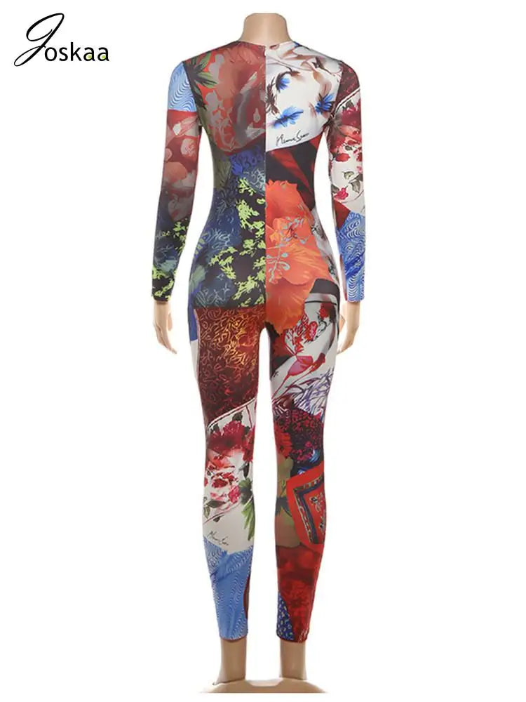 Women's Long Sleeve Bodycon Colorful Jumpsuits Romper Green – Detail View