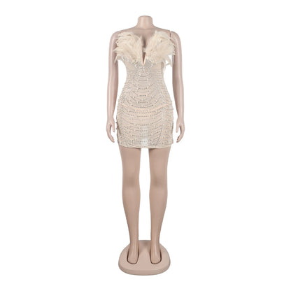 Wholesale Women's Rhinestone Strapless Mini Dress