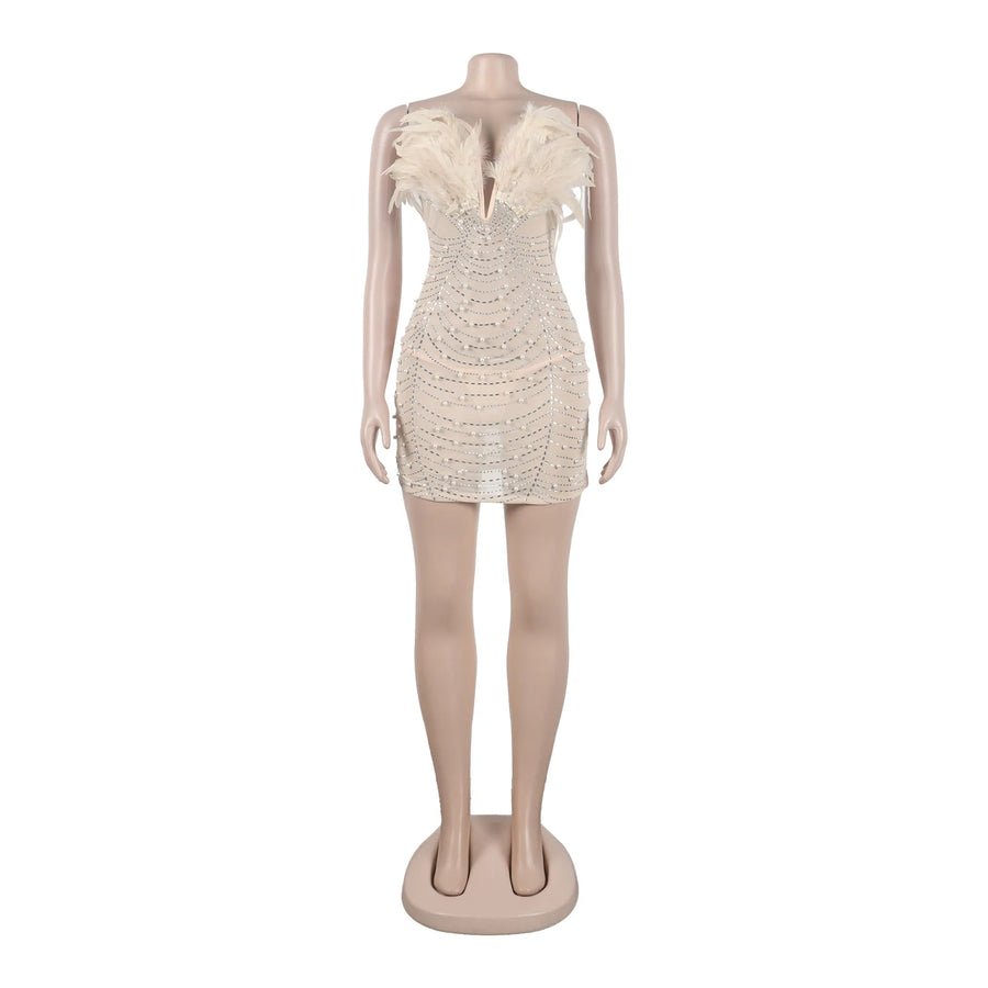 Wholesale Women's Rhinestone Strapless Mini Dress