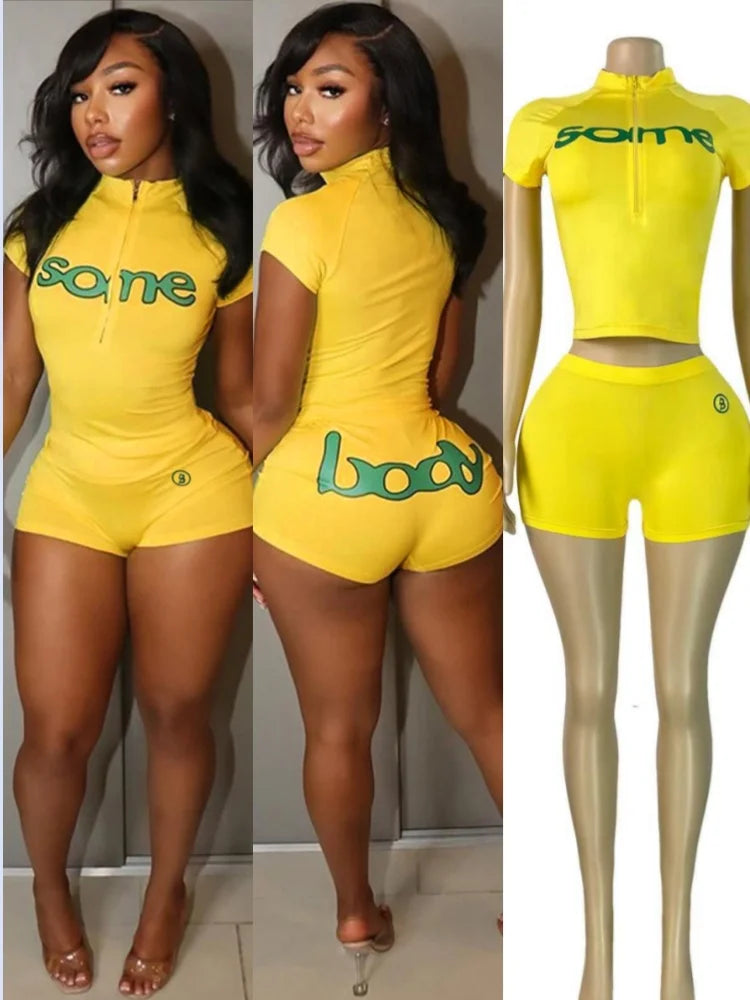 Women's Short Sleeve Bodycon Two Piece Set – Women's Fashion Wholesale – Front View