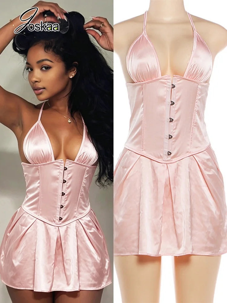 Women's Lace Backless Halter Bodycon Mini Dress – Women's Fashion Wholesale – Front View