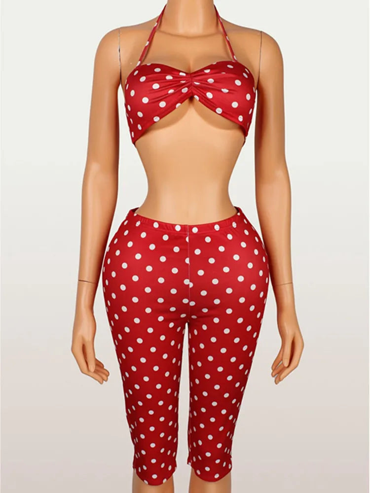 Joskaa Polka Dot Halter Two Piece Set - two piece set image 6
