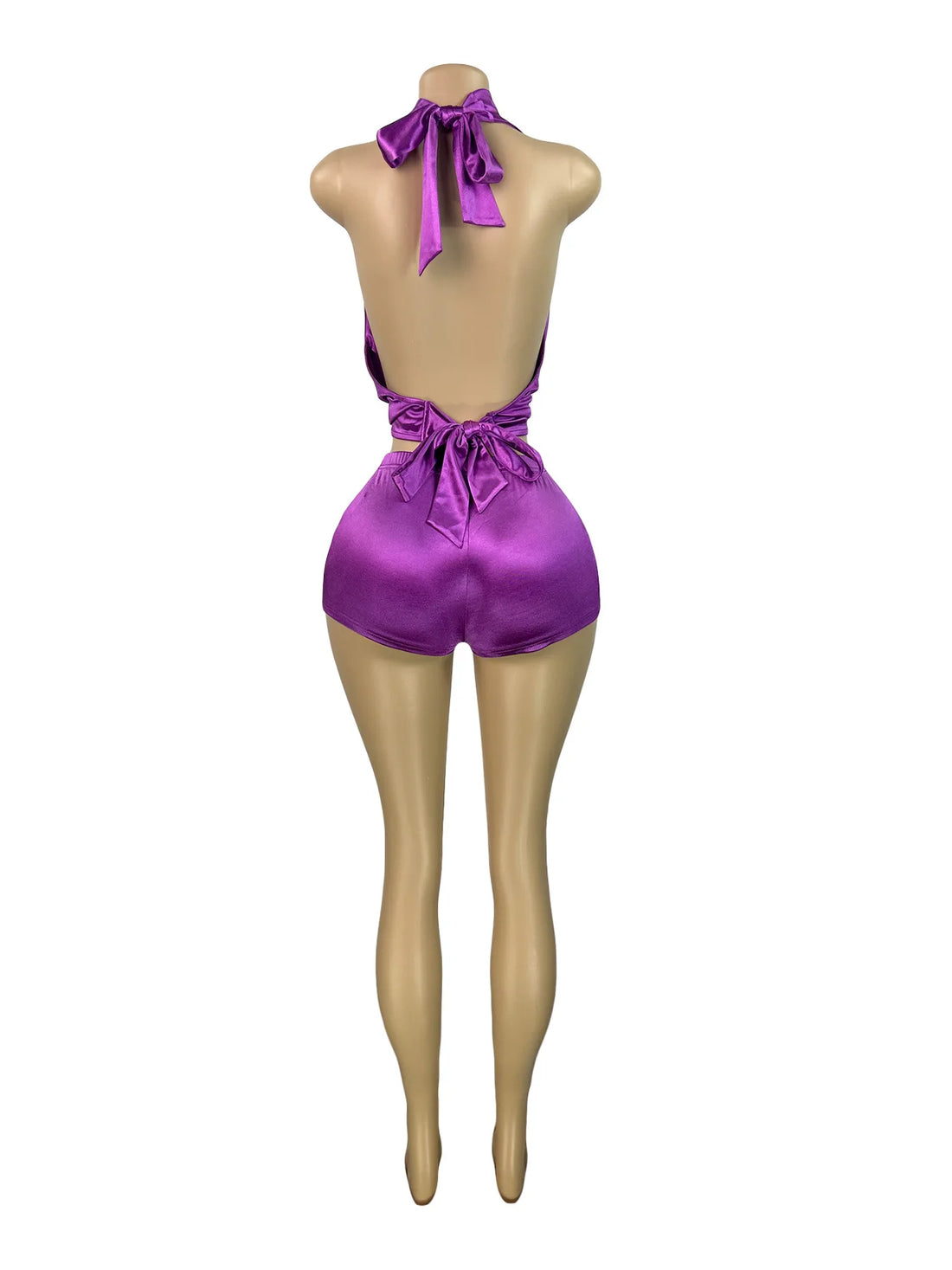 Joskaa Backless Halter Crop Two Piece Set - two piece set image 6