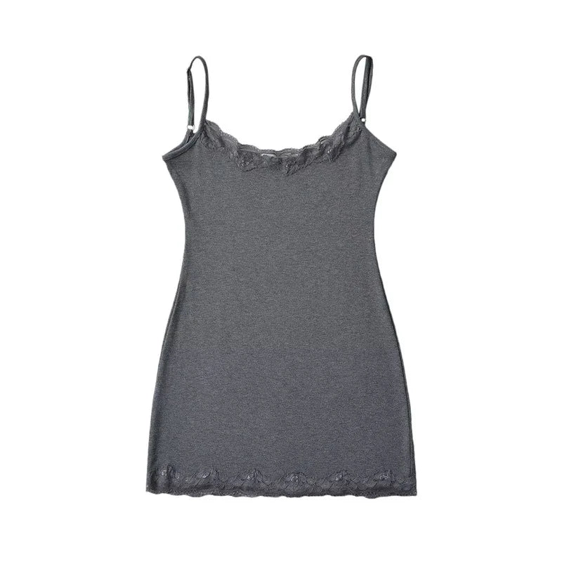 Joskaa Lace Sleeveless Mini Dress Cotton Stretch Slim - mini dress image 7