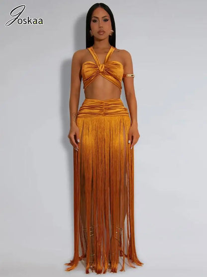 Women's Maxi Beach Strappy Two Piece Set – Women's Fashion Wholesale – Front View