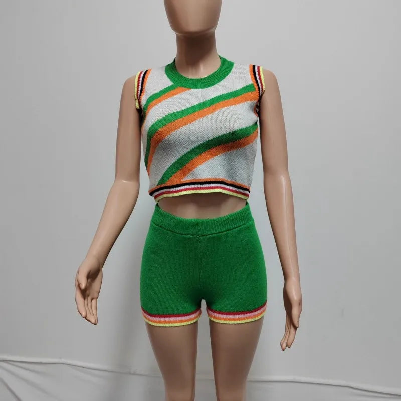 Wholesale Women's Knit Crop Ribbed Two Piece Set