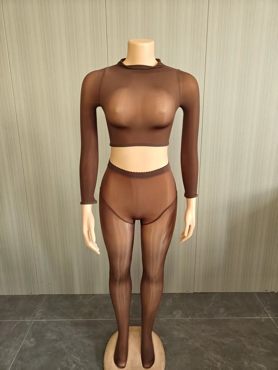 Wholesale Women's Long Sleeve Crop Two Piece Set