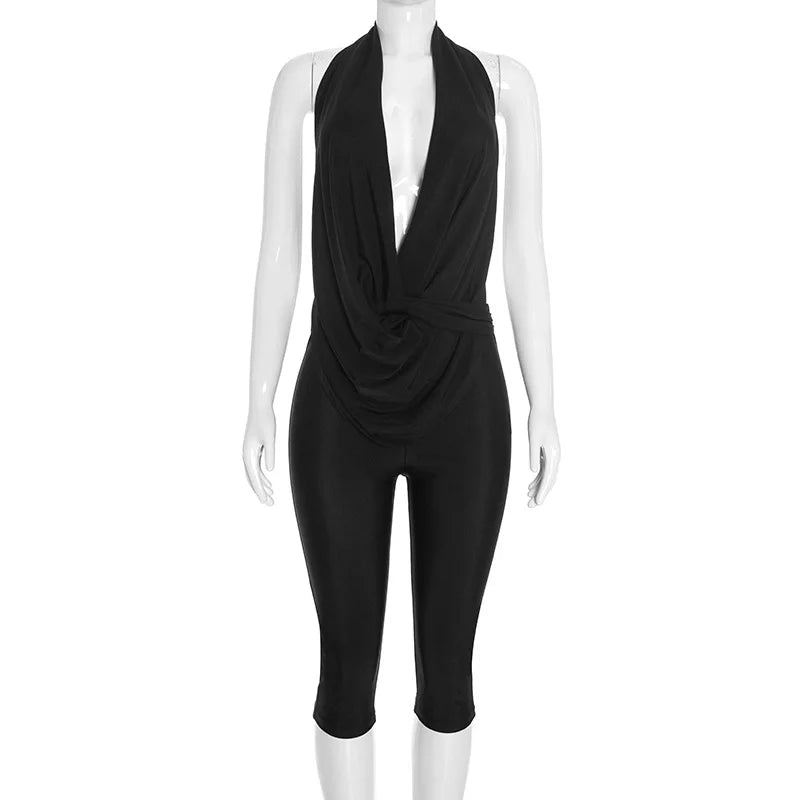 Women's V-neck Halter Sleeveless Bodycon Romper 7821 - Additional View 8