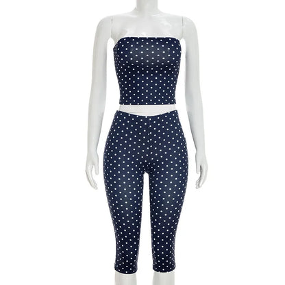 Joskaa Polka Dot Strapless Crop Two Piece Set - two piece set image 6