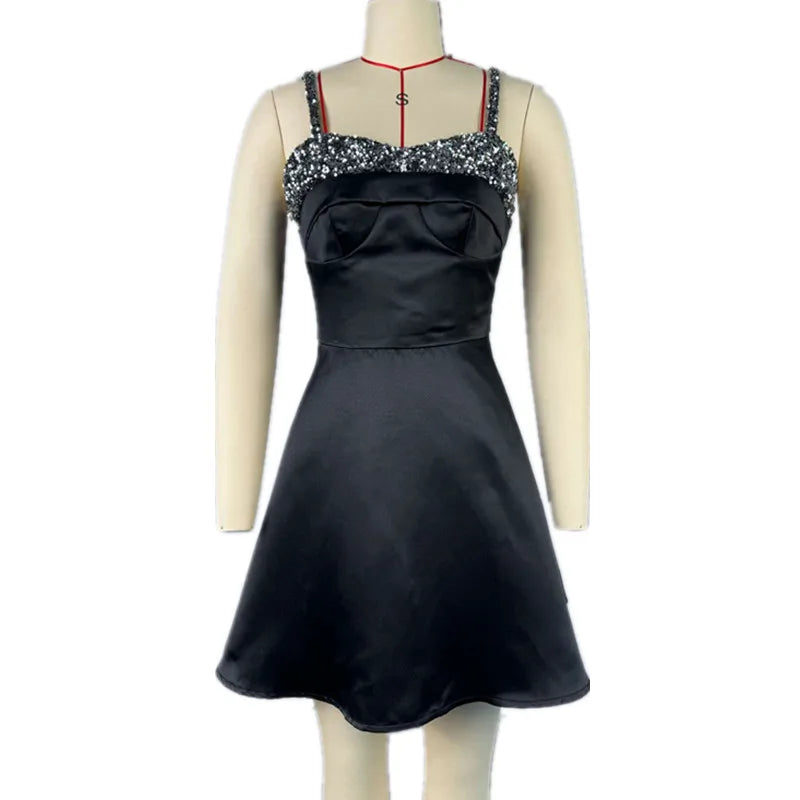 Women's Sequin Bodycon Elegant Splicing Prom Mini Dress