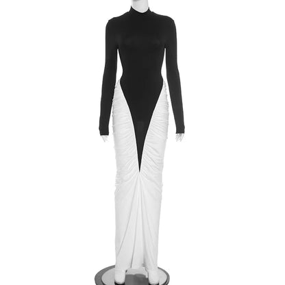 Joskaa Ruched Long Sleeve Bodycon Maxi Dress - maxi dress image 5