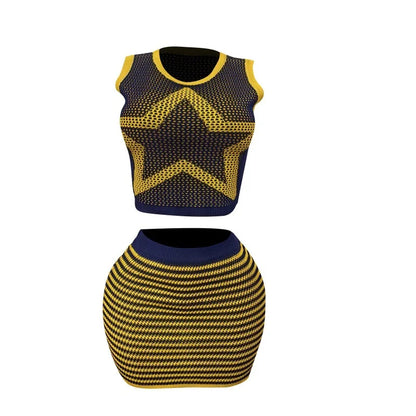 Women's Striped Ribbed Knit Two Piece Set - Additional View 7