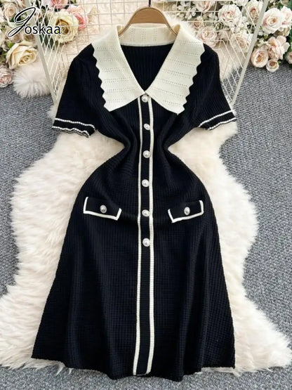Women's Knit Short Sleeve Ribbed Bodycon Dress – Women's Fashion Wholesale – Front View