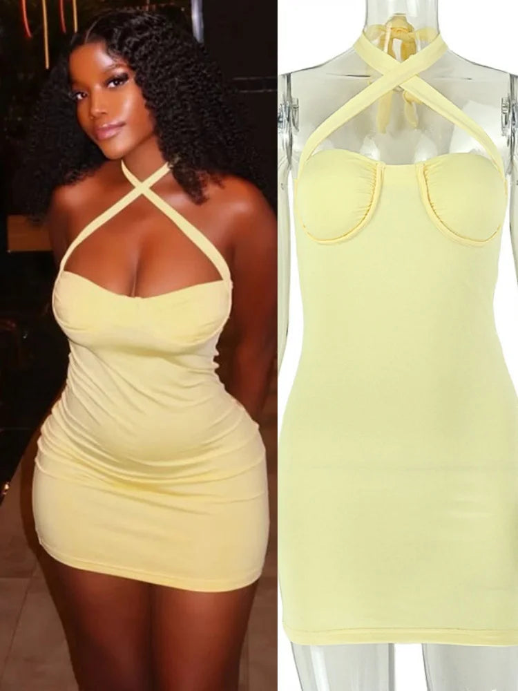 Women's Lace Backless Halter Sleeveless Mini Dress 3293 - Additional View 8