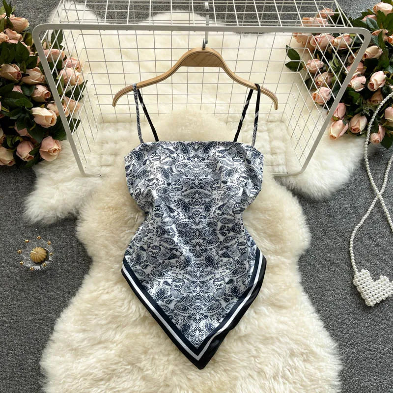 Wholesale Women's Backless Irregular Print Dress