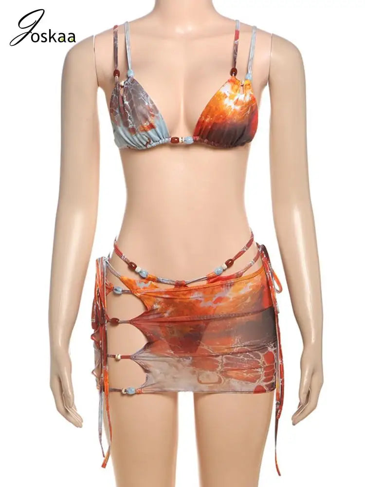 Women's Floral Print Cutout Mini Two Piece Set Color – Back View
