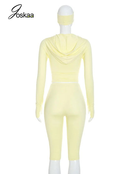 Women's Zip Up Long Sleeve Two Piece Set - Detail View